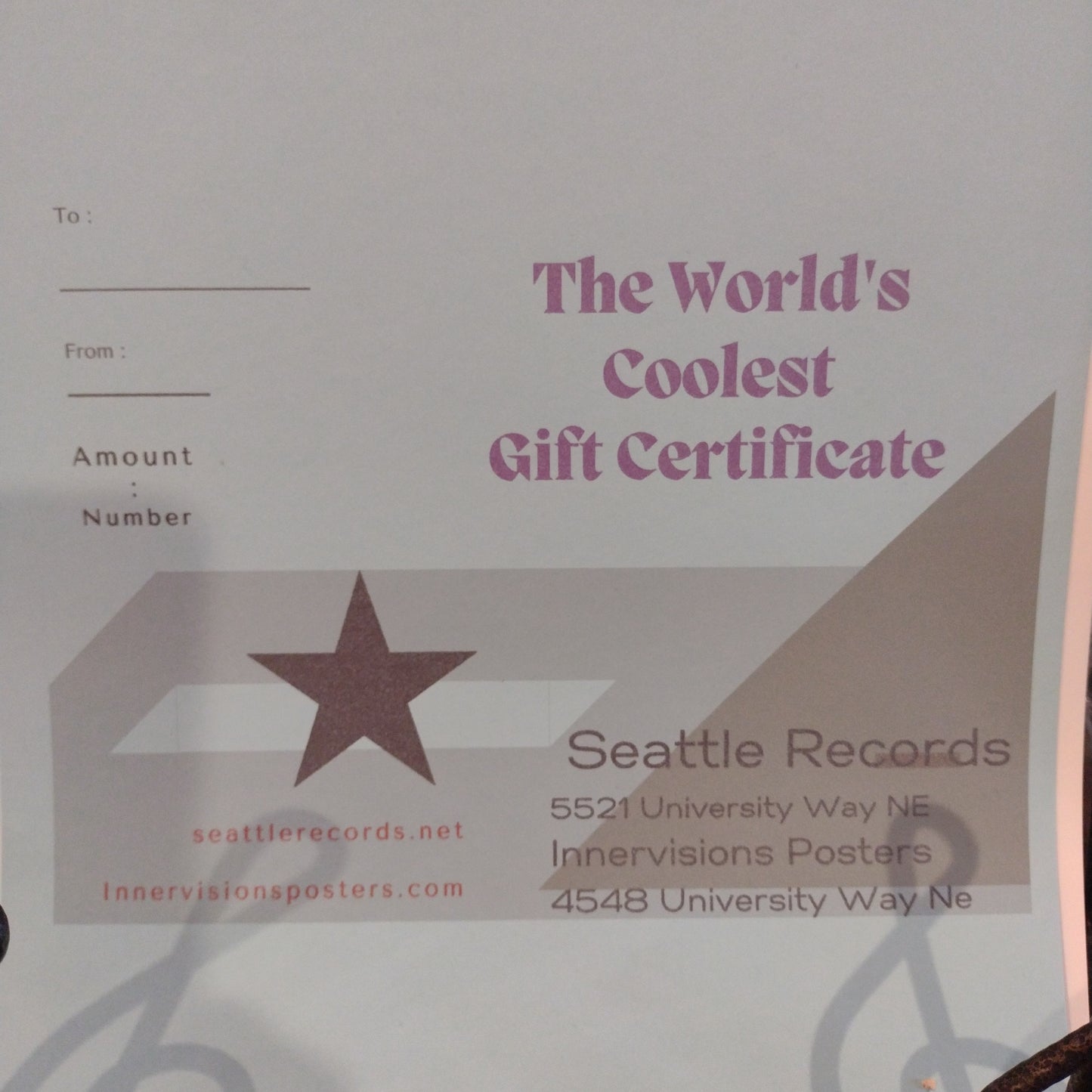 Worlds coolest gift certificate